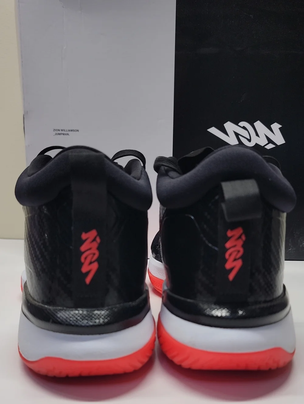 Jordan Zion 1 Black Bright Crimson White Men's Size 16